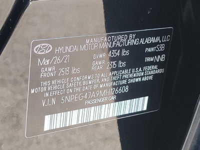 2021 Hyundai SONATA SE