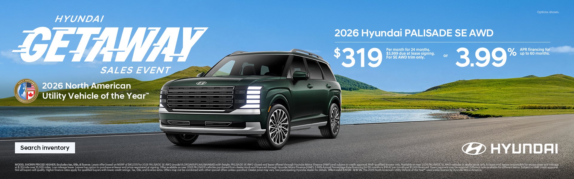 $319/24/$3,999 Lease or 3.99% APR for 60 mos.
