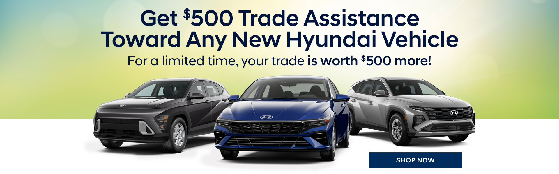 Get $500 Trade Assistance Toward Any New Hyundai Vehicle