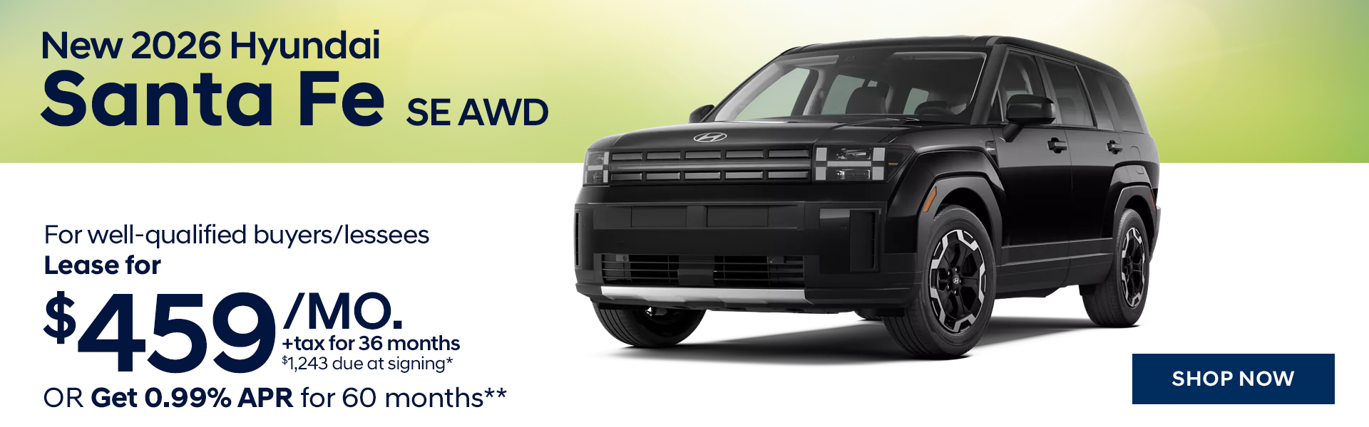 New 2026 Hyundai Santa Fe SE AWD